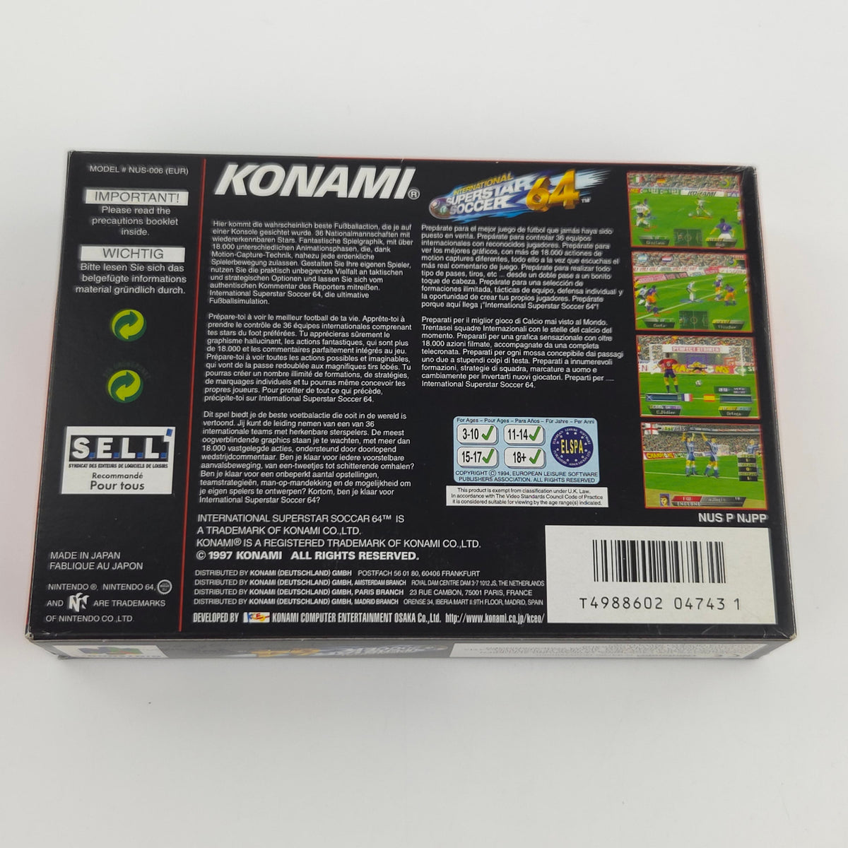 Nintendo 64 Spiel International Superstar Soccer 64 OVP