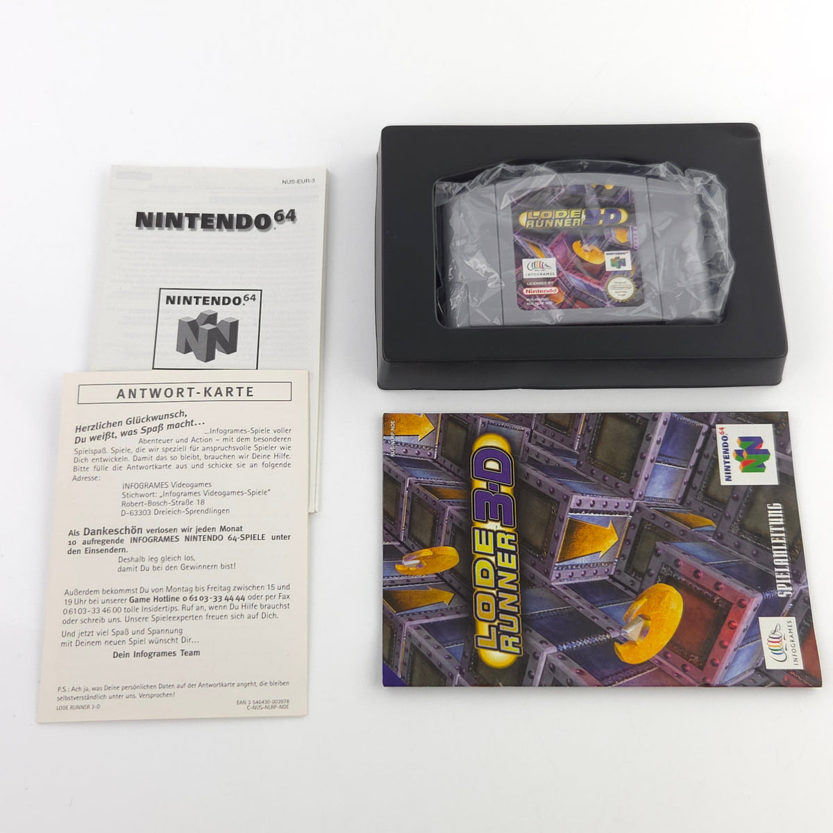 Nintendo 64 Spiel Lode Runner 3D N64 OVP CIB PAL NOE