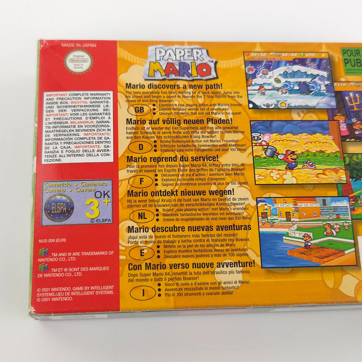 Nintendo 64 Spiel Paper Mario OVP Top Zustand