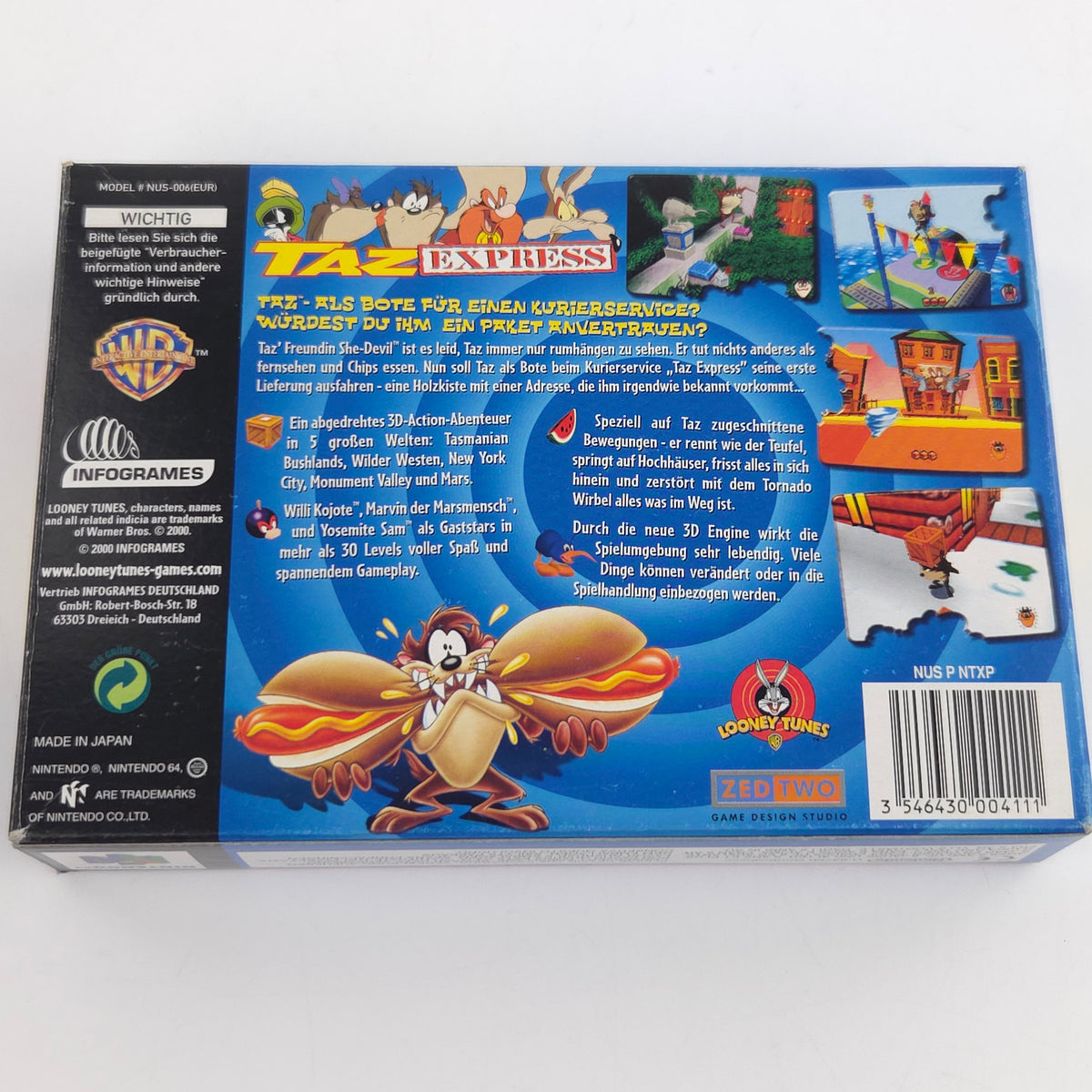 Nintendo 64 Spiel TAZ Express N64 OVP CIB PAL NOE