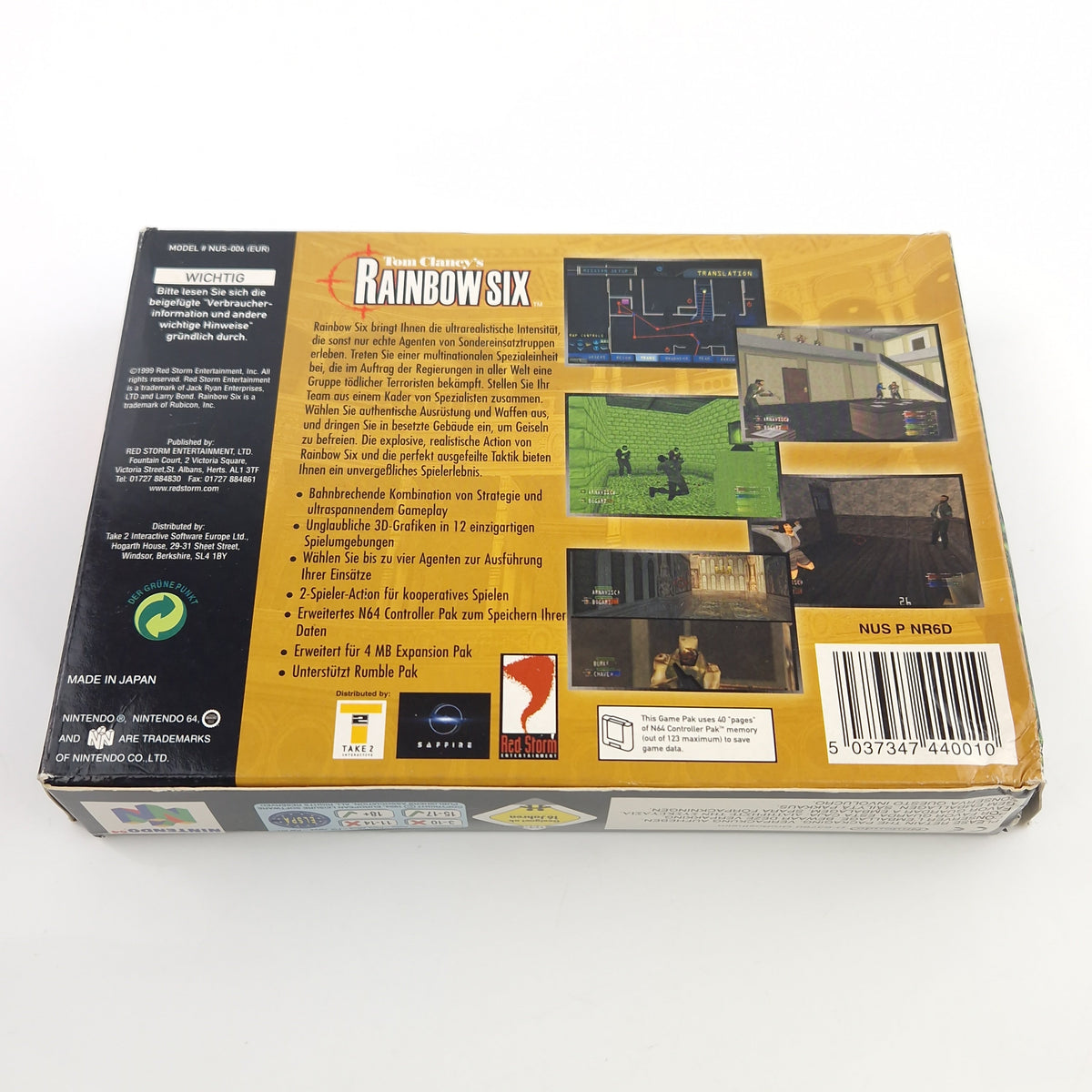 Nintendo 64 Spiel – Tom Clancys Rainbow Six (OVP PAL)