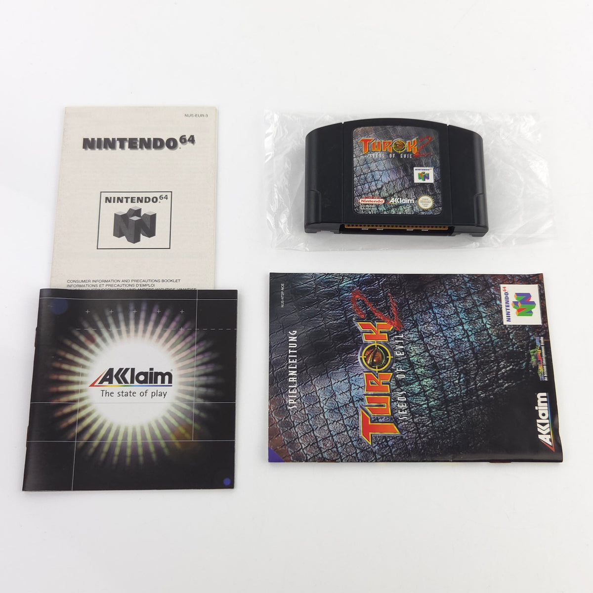 Nintendo 64 Spiel Turok 2 Seeds of Evil N64 OVP CIB PAL
