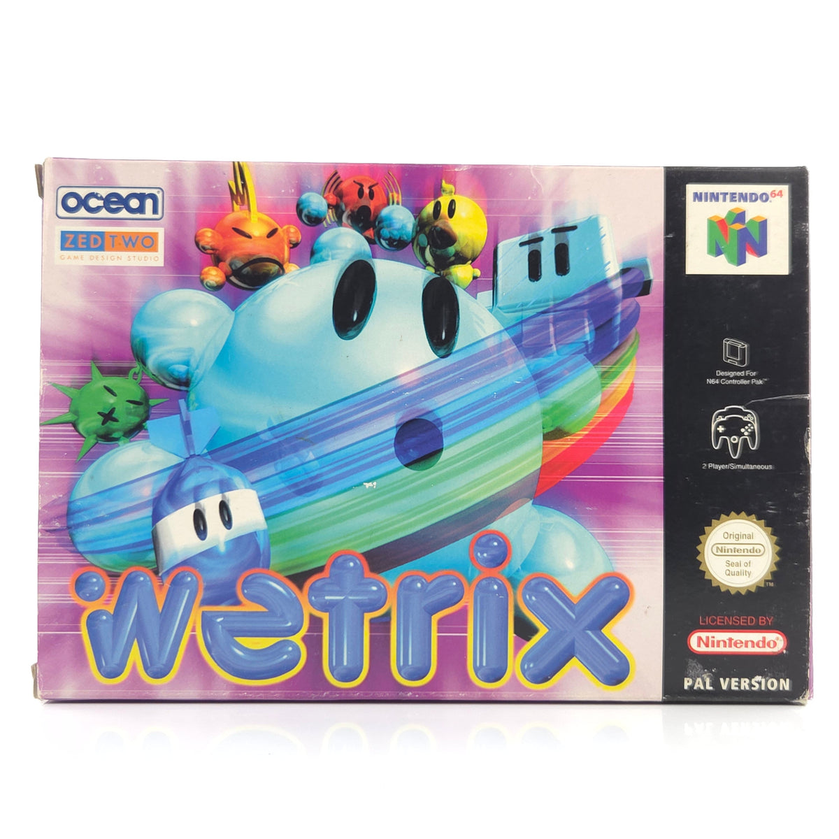 Nintendo 64 Spiel Wetrix N64 OVP CIB PAL EUR Ocean