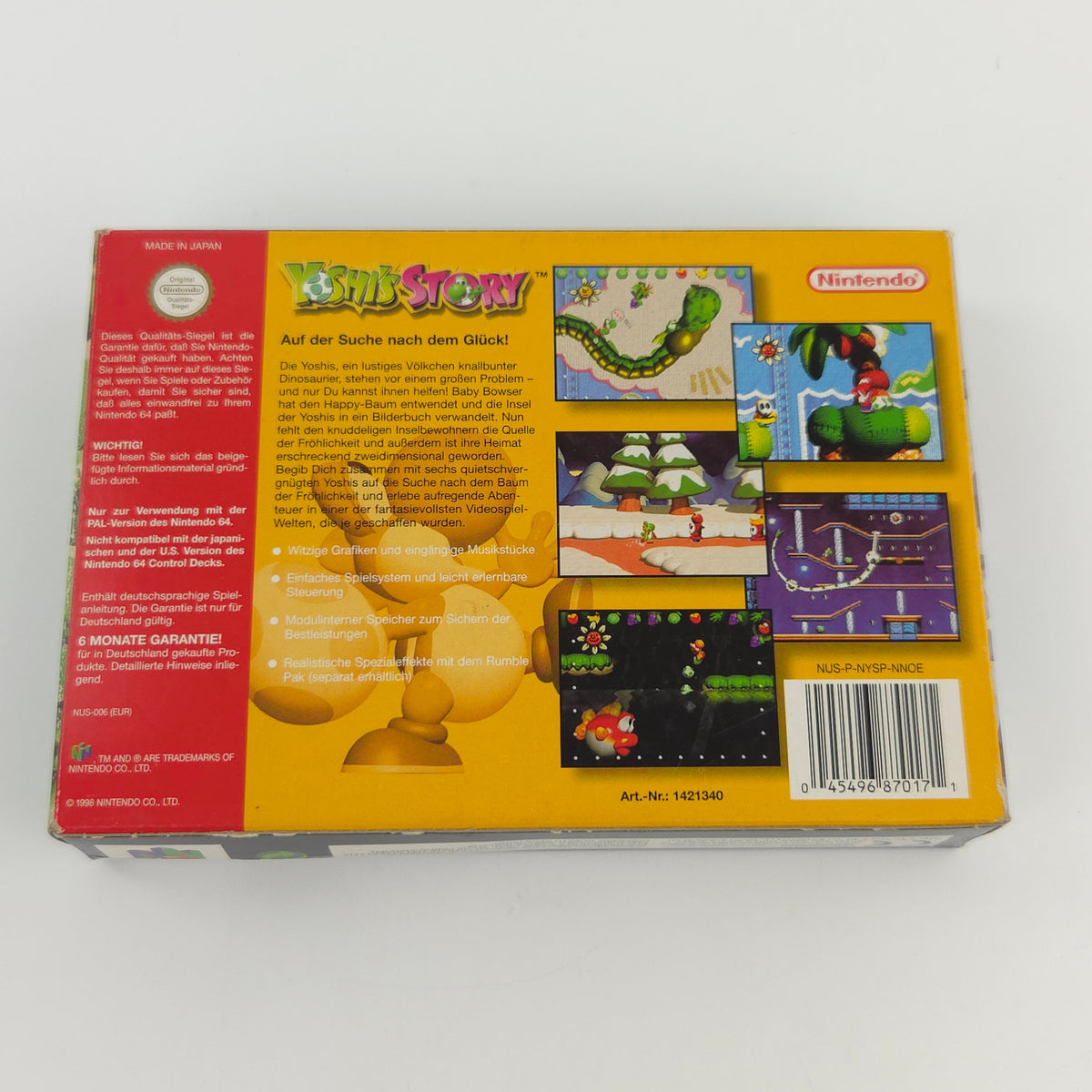 Nintendo 64 Spiel Yoshi´s Story N64 Modul Anleitung OVP