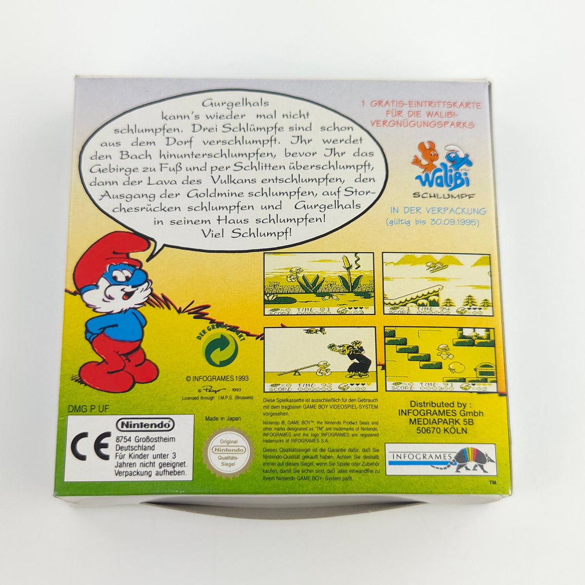 Nintendo Game Boy Spiel Die Schlümpfe GB OVP Poster PAL