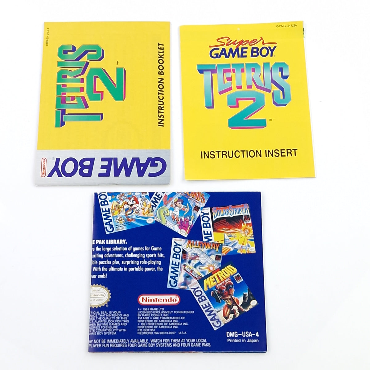 Nintendo Game Boy Spiel – Tetris 2 Modul Anleitung OVP USA