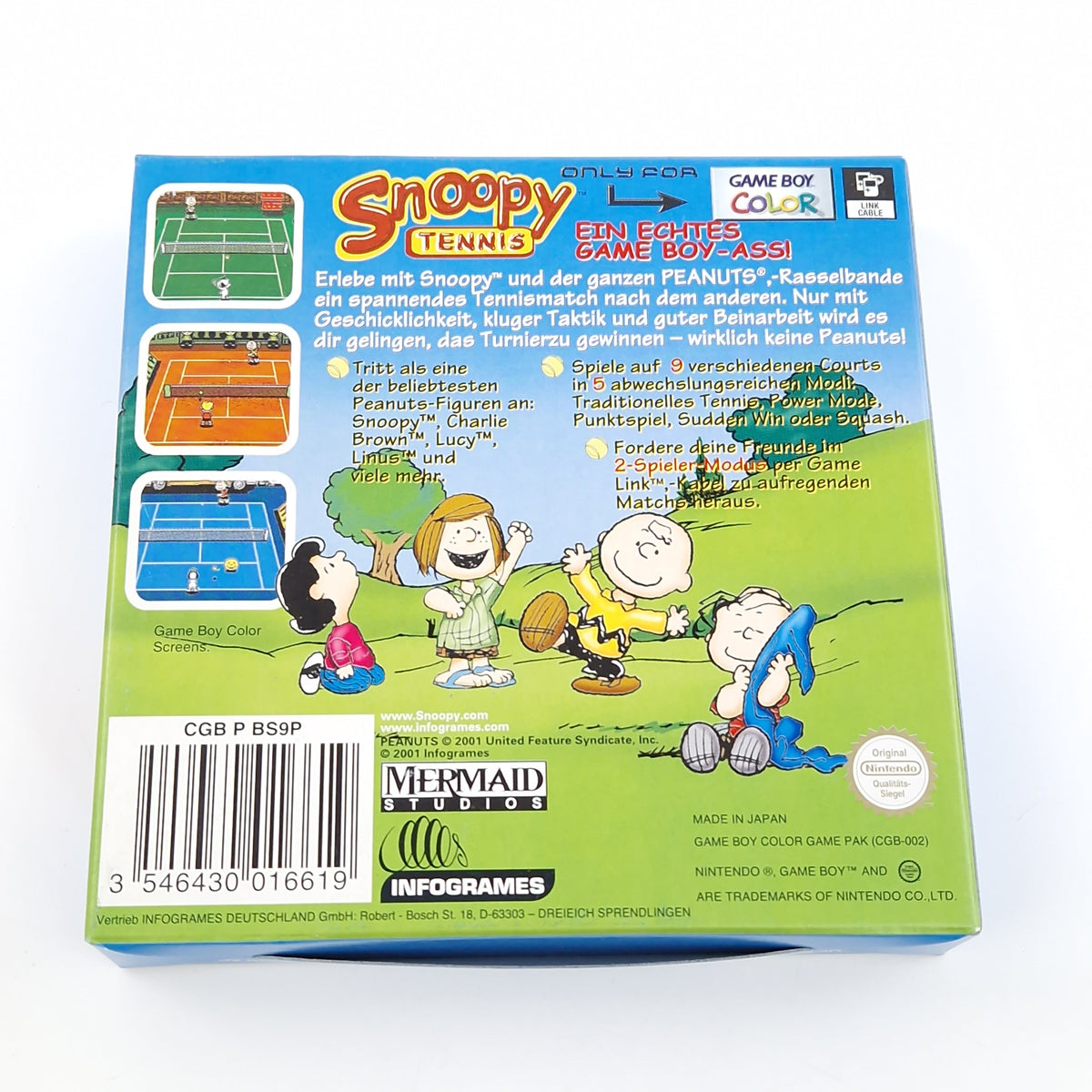 Game Boy Color Spiel – Snoopy Tennis (OVP PAL Anleitung)