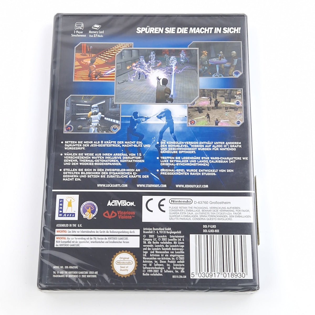 Nintendo Gamecube Spiel – Star Wars Jedi Outcast Neu PAL