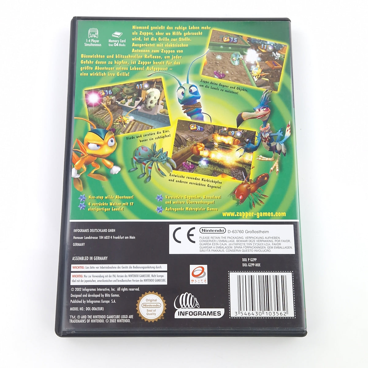 Nintendo Gamecube Spiel – Zapper Eine total durchgeknallte Grille