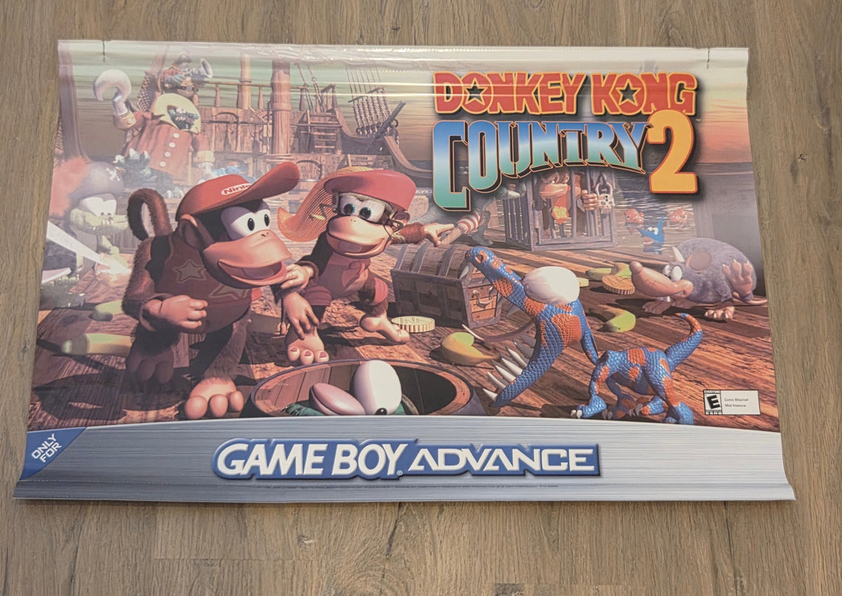 Nintendo Game Boy Advance Promo Banner Donkey Kong Country 2