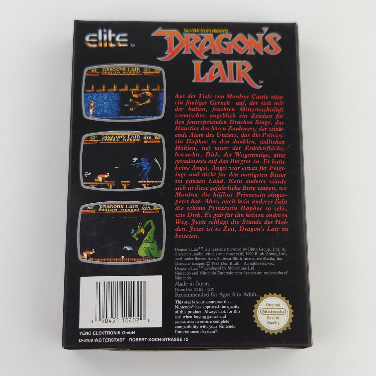Nintendo NES Spiel Dragons Lair nahezu neuwertig CIB