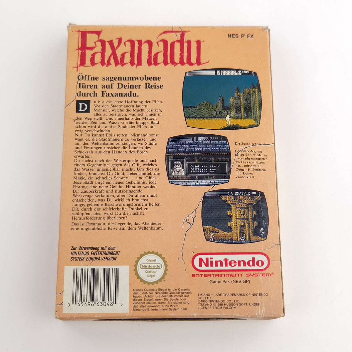 Nintendo NES Spiel Faxanadu OVP Anleitung Modul NOE PAL