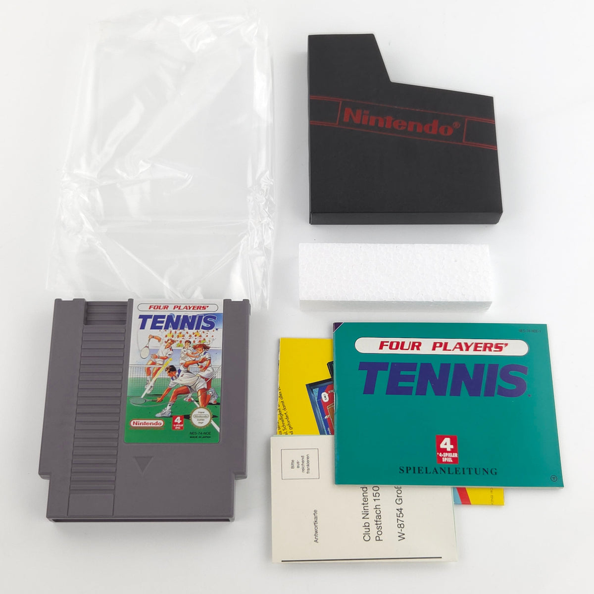 Nintendo NES Spiel Four Players Tennis CIB OVP