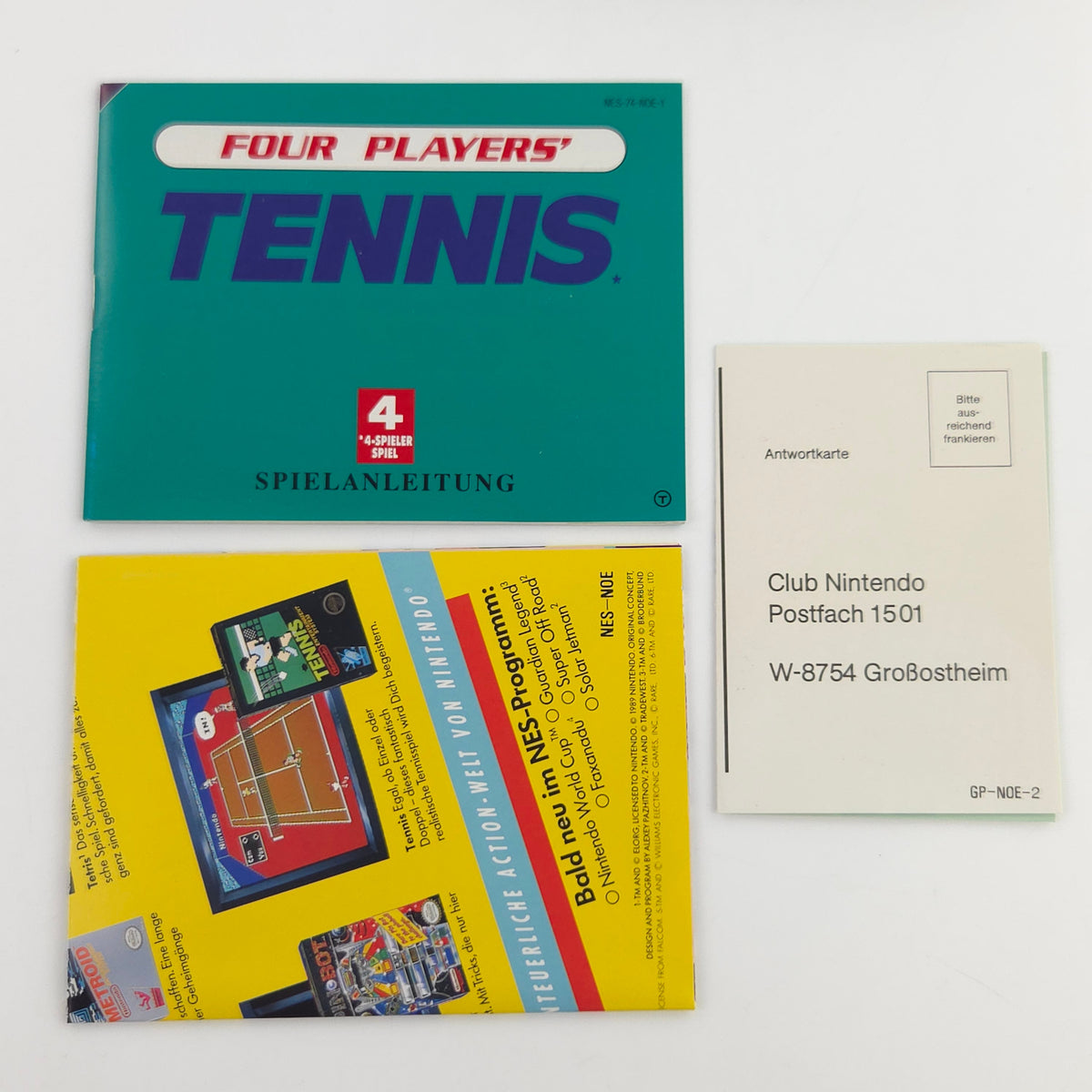 Nintendo NES Spiel Four Players Tennis CIB OVP
