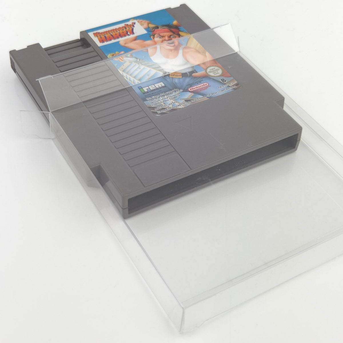 Nintendo NES Spiel Hammerin Harry Modul Schutzhülle PAL