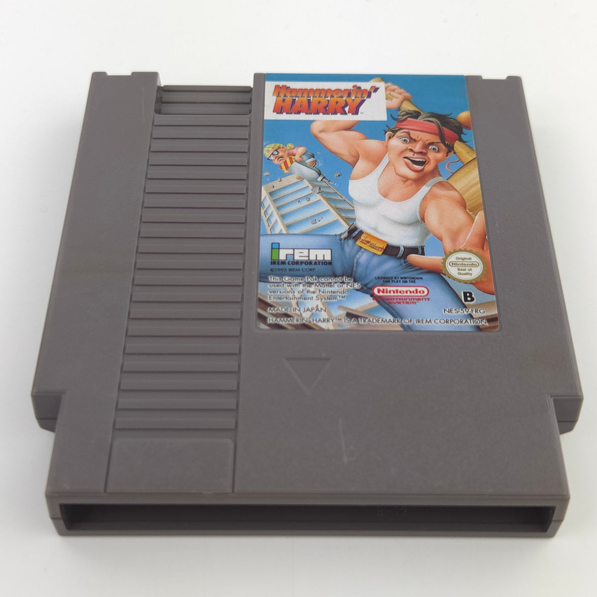 Nintendo NES Spiel Hammerin Harry Modul Schutzhülle PAL