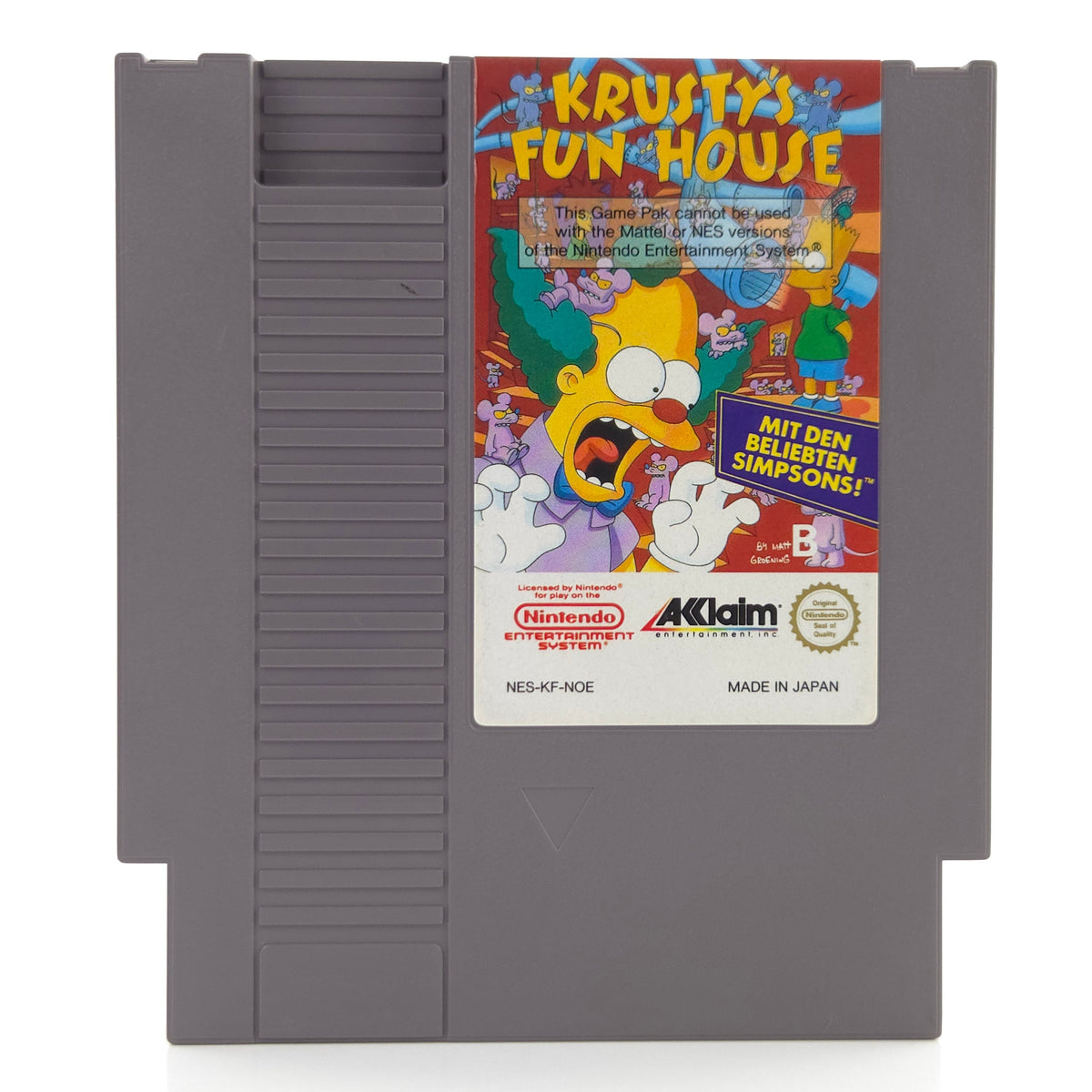 Nintendo NES Spiel Krusty´s Fun House Modul Schutzhülle