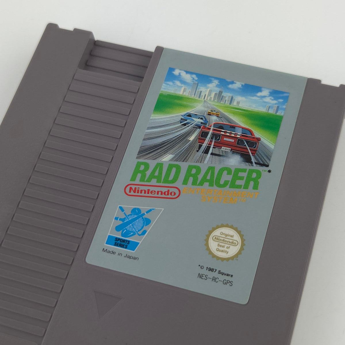 NES Spiel Rad Racer Modul und Schuber PAL B GPS