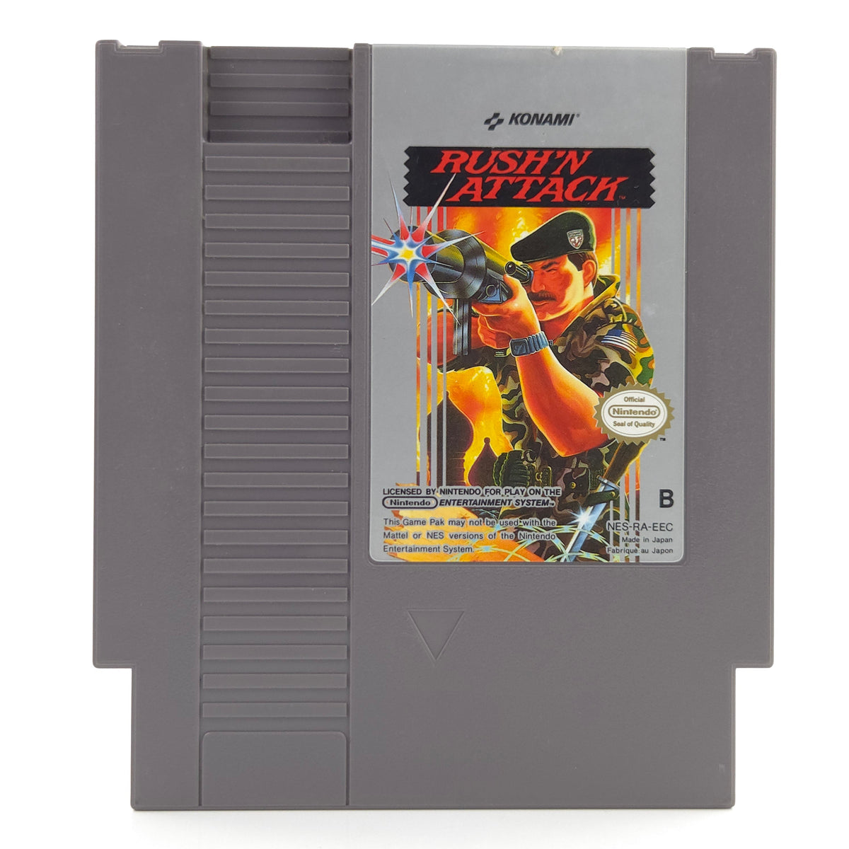NES Spiel Rush n Attack Modul Schutzhülle Konami PAL B