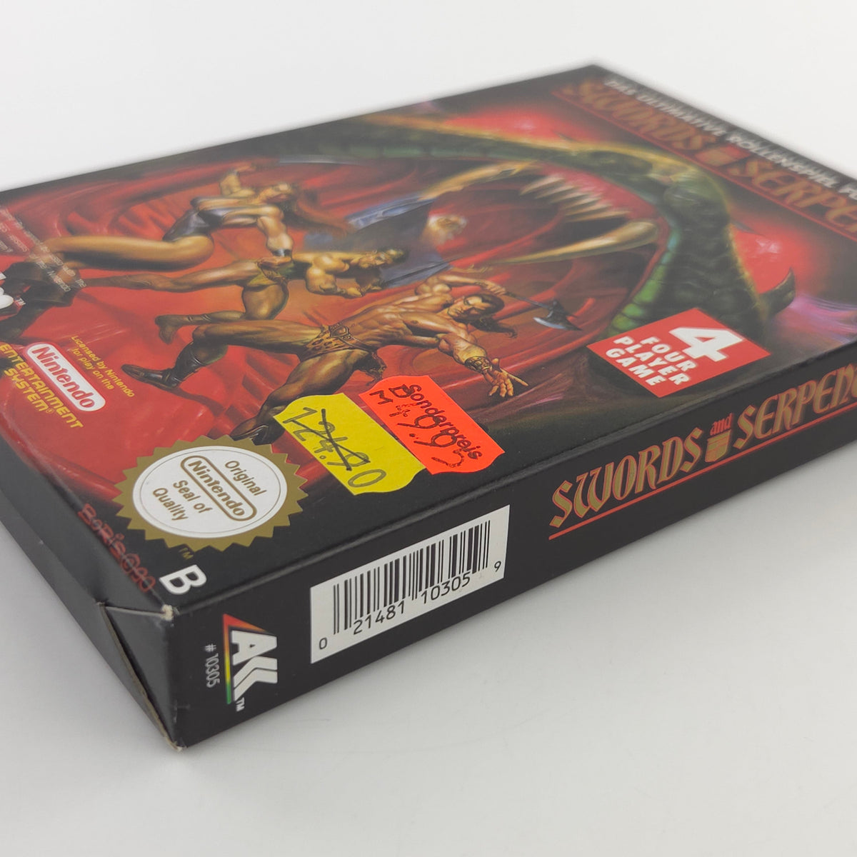 Nintendo NES Spiel Swords and Serpents OVP CIB nahezu neuwertig