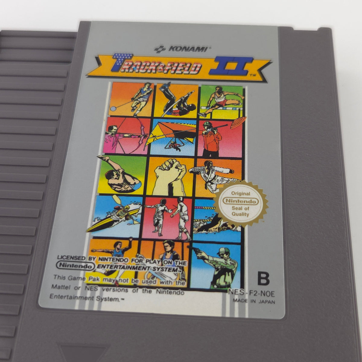 Nintendo NES Spiel Track Field II Modul Schuber NOE