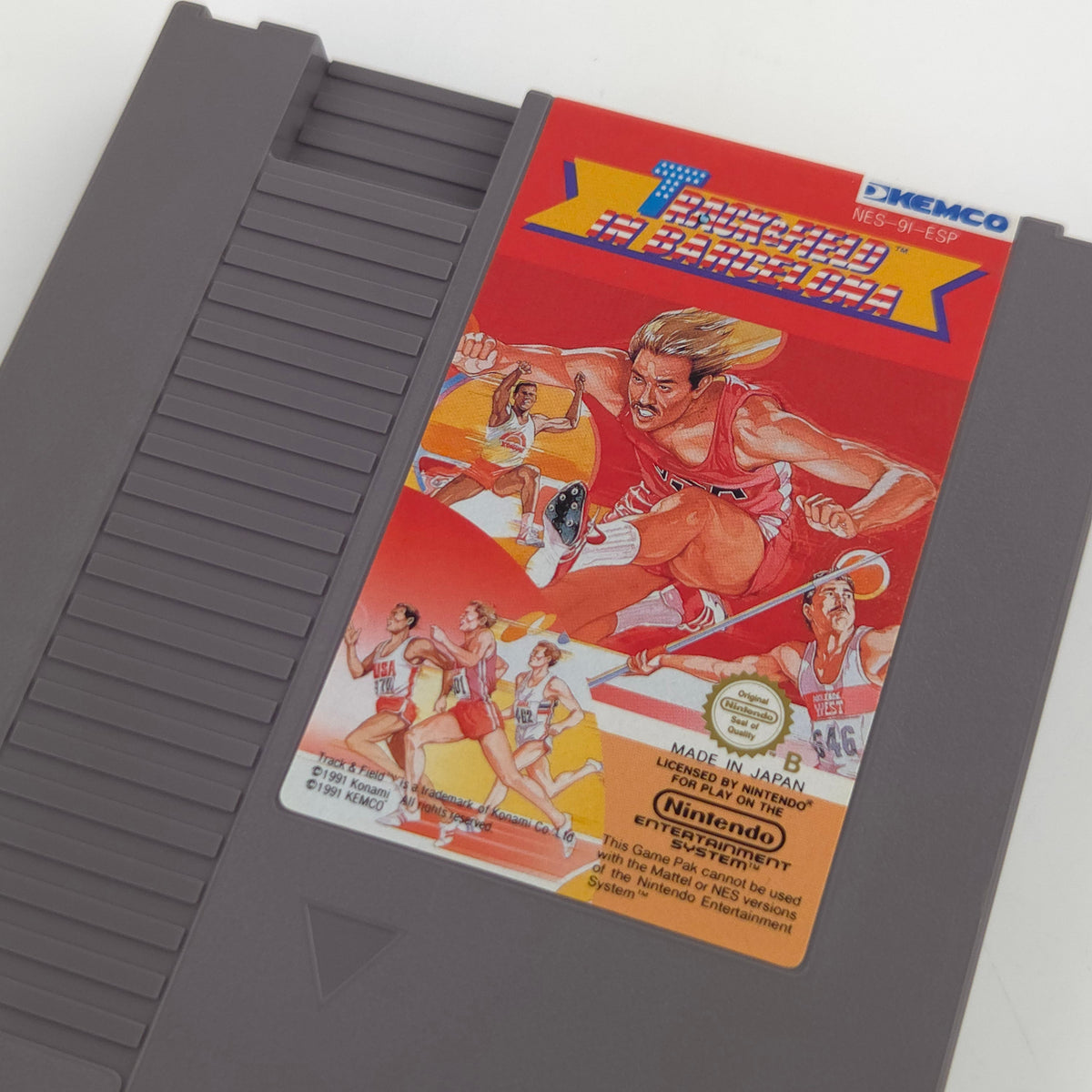 NES Spiel Track Field Barcelona Modul Schutzhülle PAL B