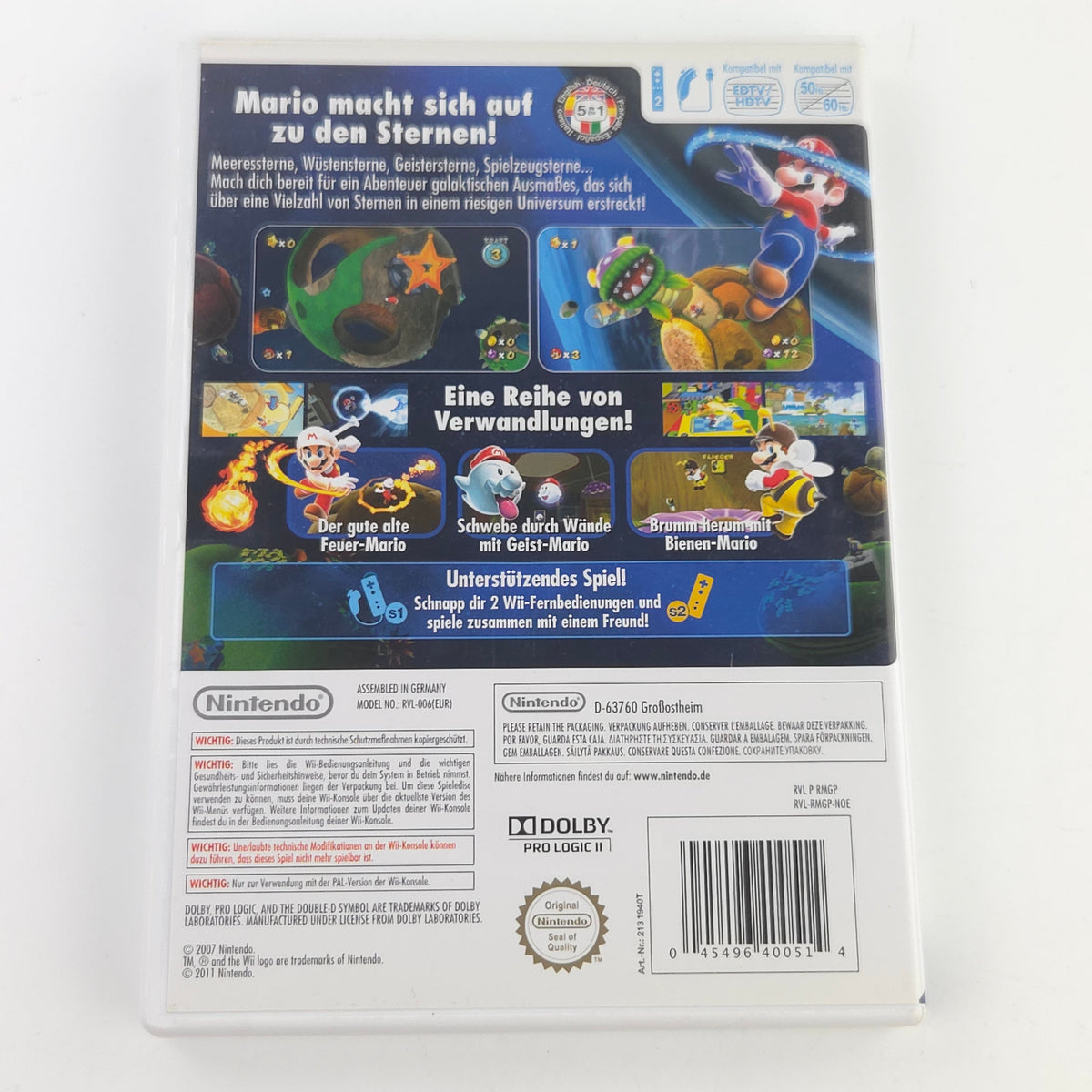 Nintendo Wii Spiel Super Mario Galaxy OVP PAL