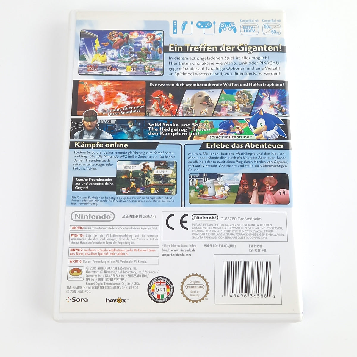 Nintendo Wii Spiel – Super Smash Bros Brawl OVP PAL