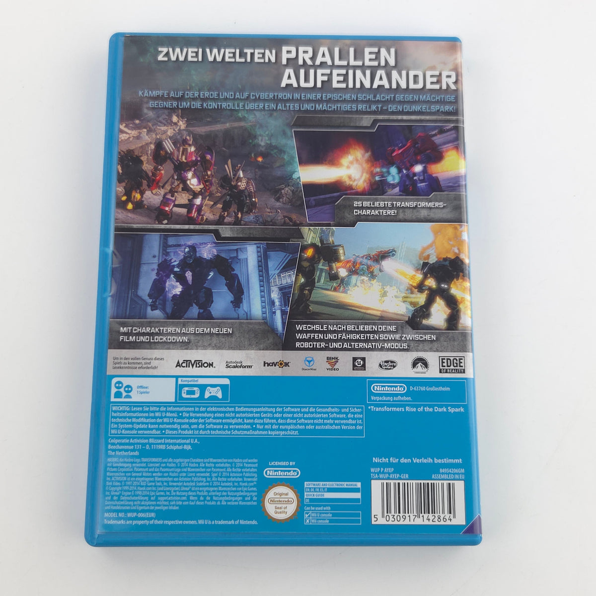 Nintendo Wii U Spiel Transformers The Dark Spark OVP