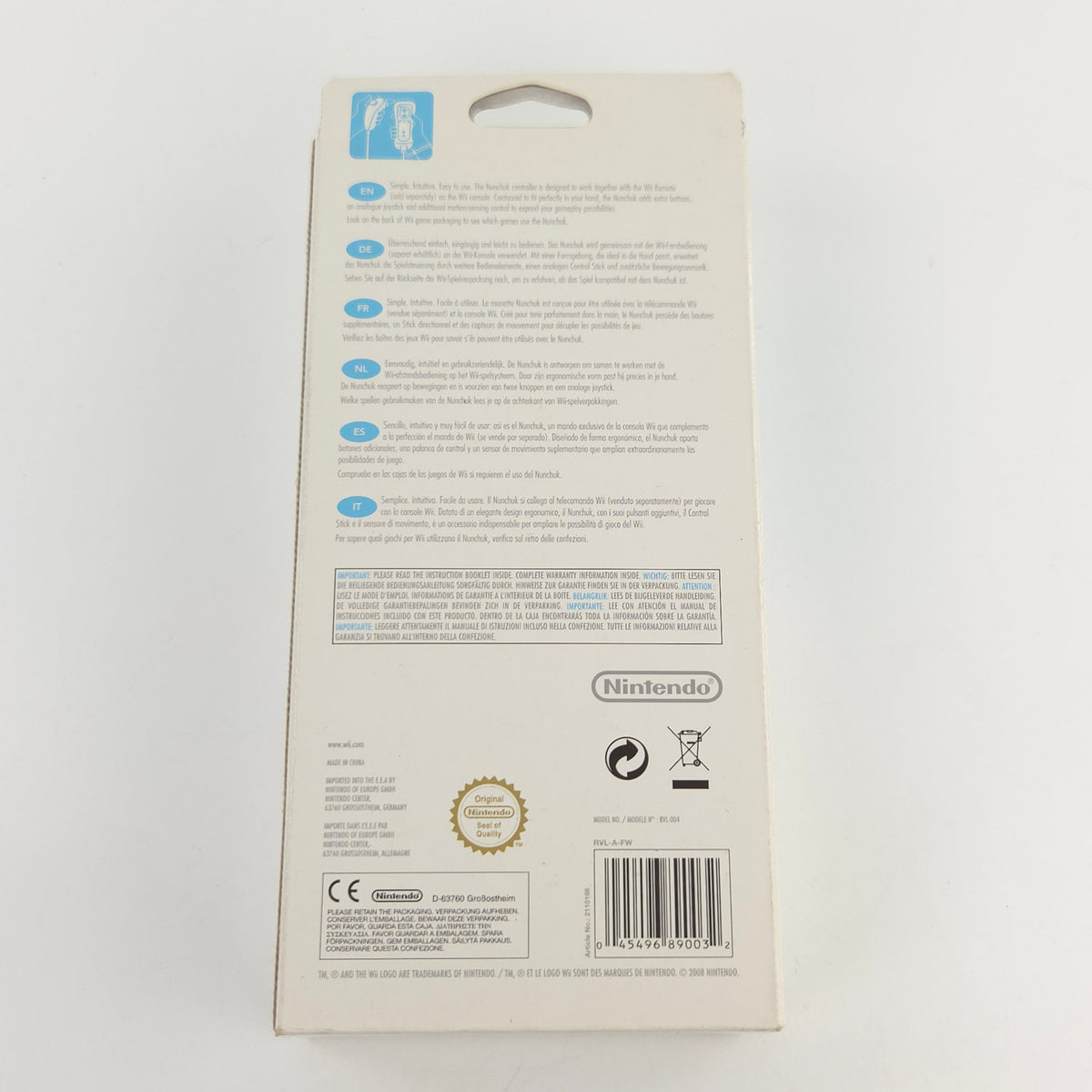 Wii Original Nunchuk Controller Weiss Neu OVP PAL Zubehör