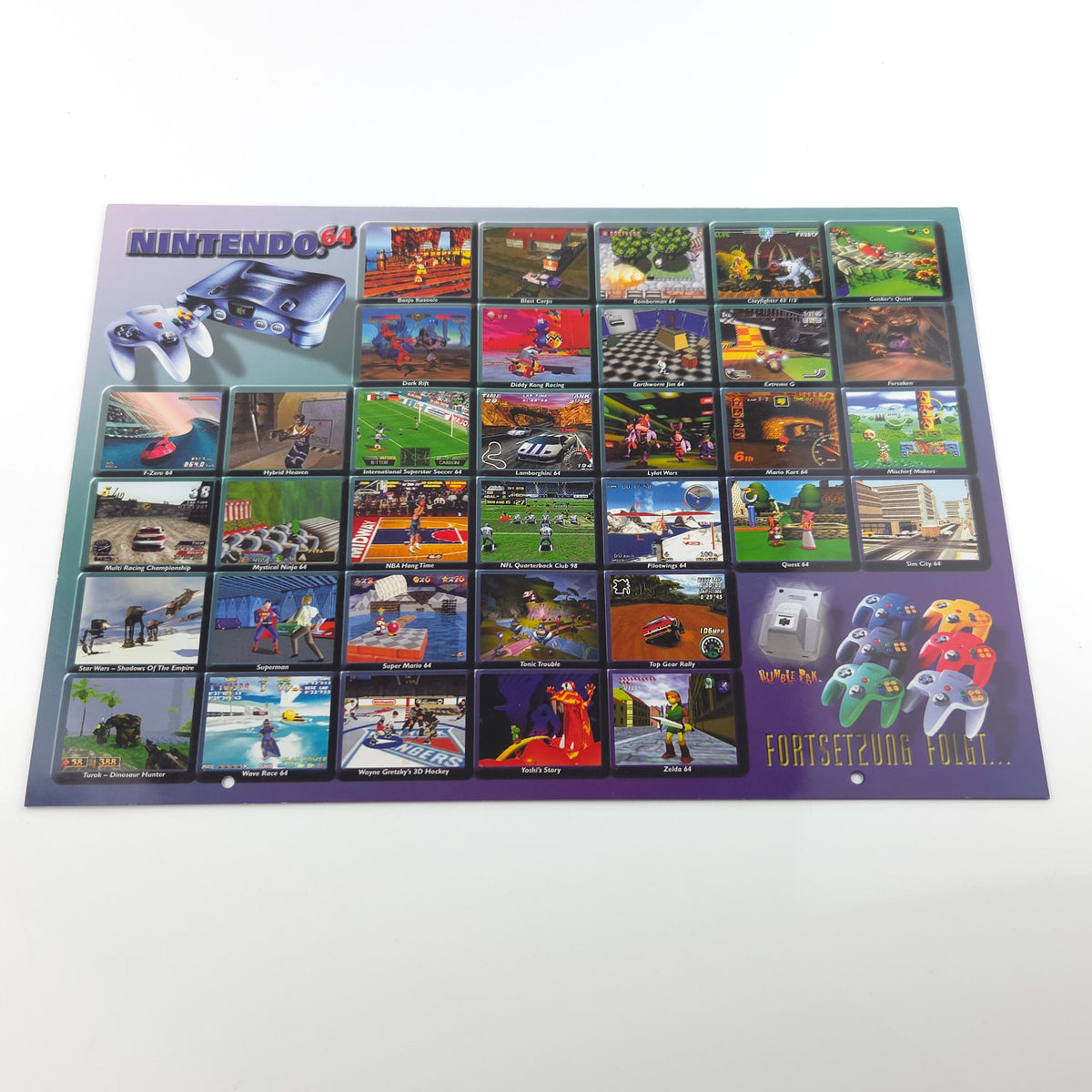 Official Nintendo Kalender 1998 – Kalender Nintendo 64 N64