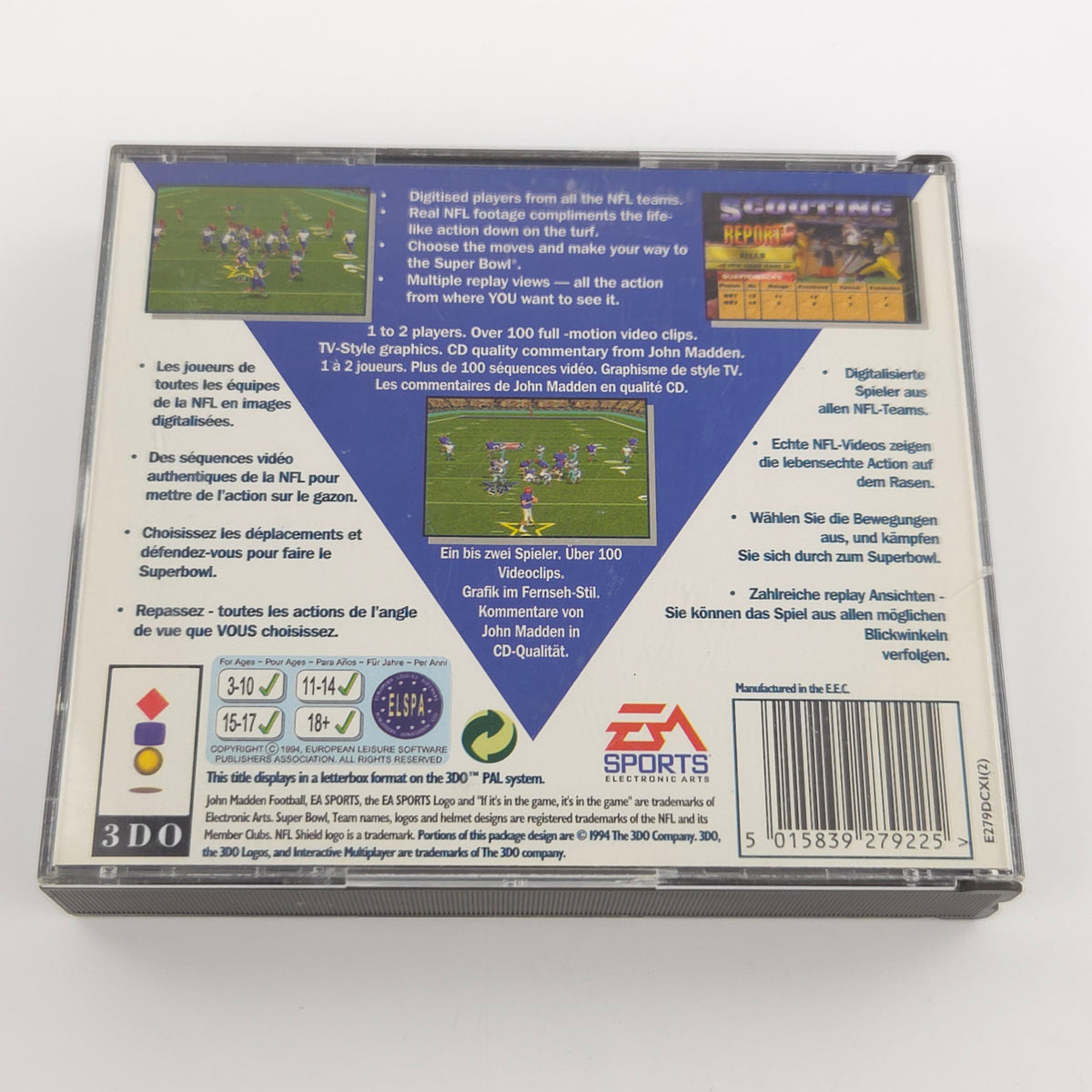 Panasonic 3DO Spiel John Madden NFL Football OVP PAL