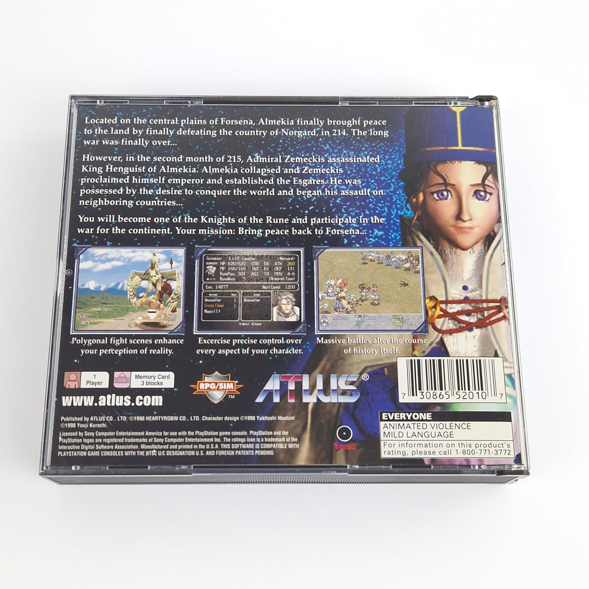Playstation 1 Spiel – Brigandine mit Strategy Guide OVP