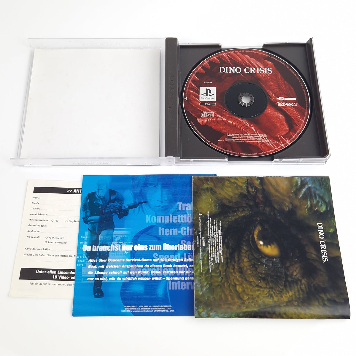 Playstation 1 Spiel – Dino Crisis mit Lösungsbuch (PAL)