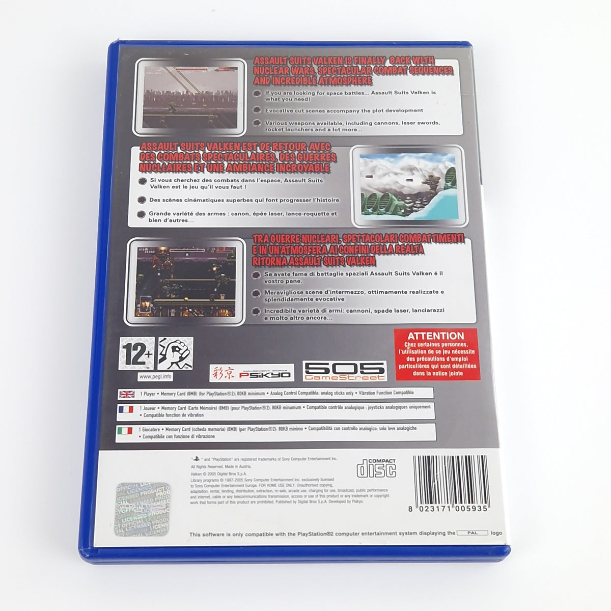 Playstation 2 Spiel – Assault Suits Valken OVP PAL