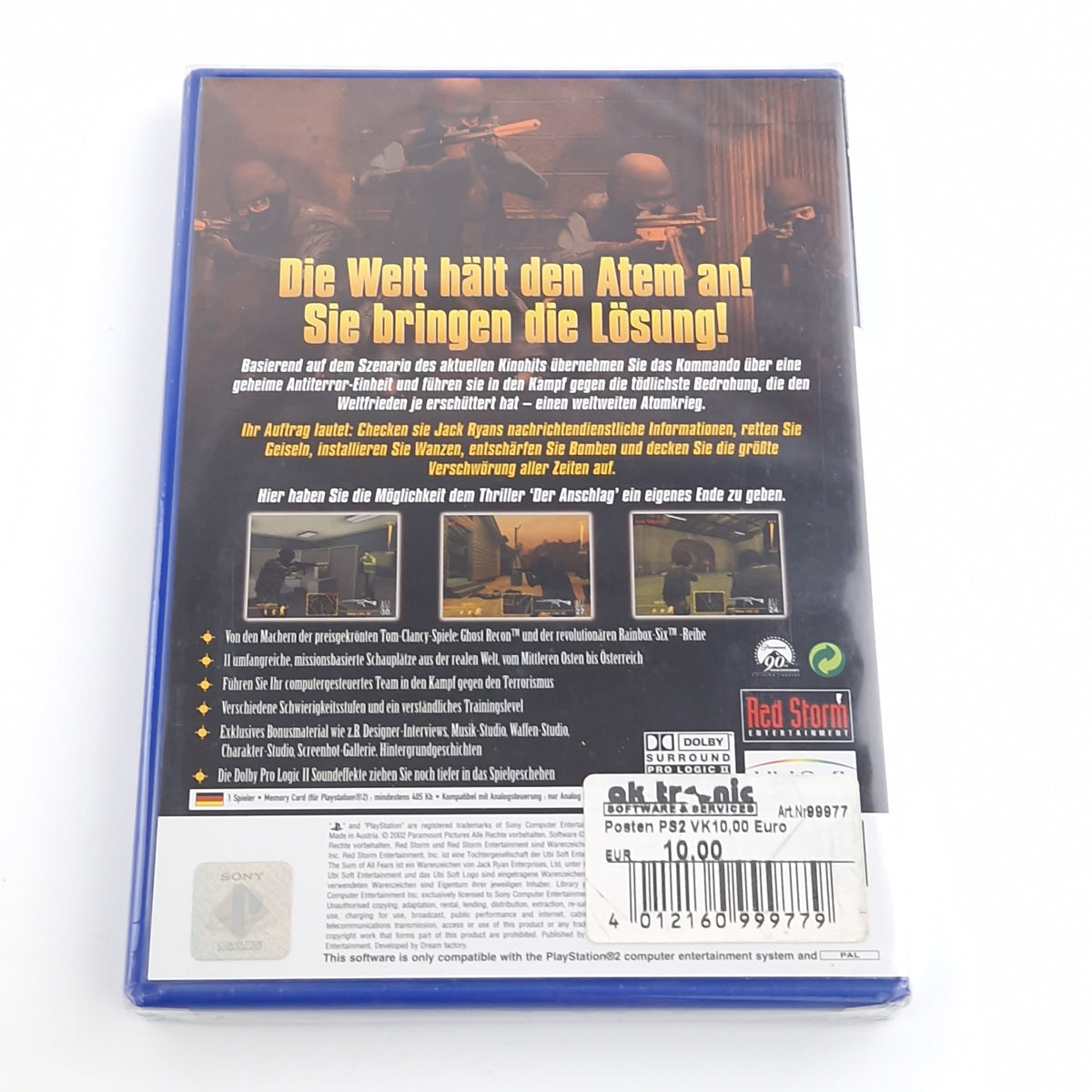 Playstation 2 Spiel – Der Anschlag Neu Resealed PS2 PAL