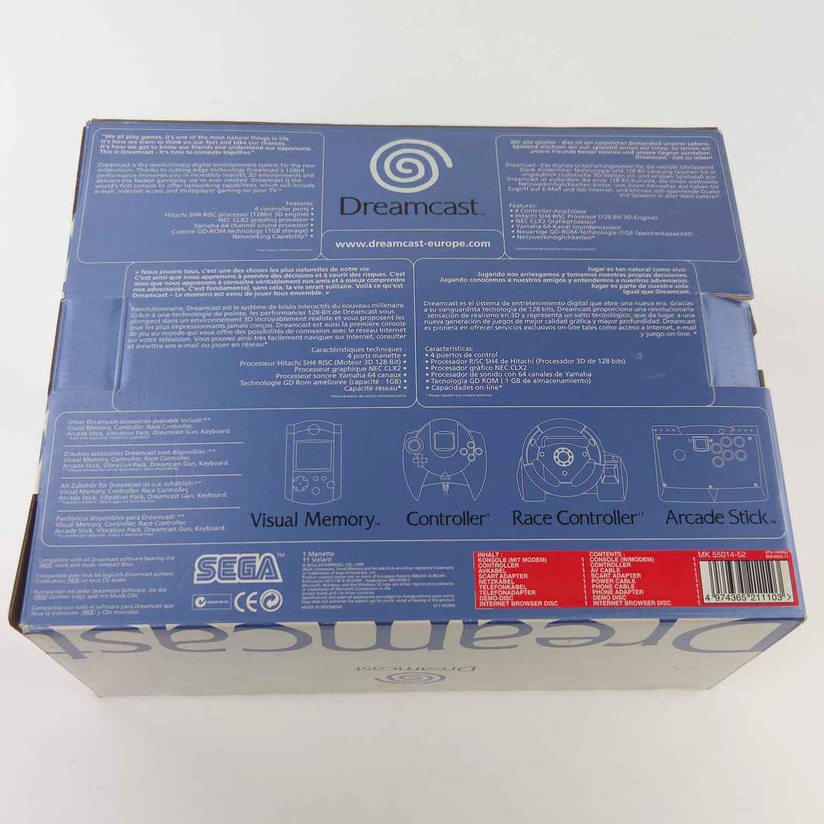 Sega Dreamcast Konsole OVP gelb PAL gebraucht