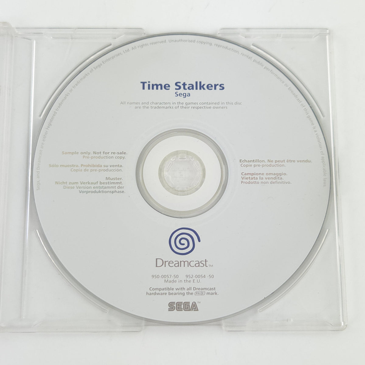 Sega Dreamcast Spiel Time Stalkers Promo White Label CD