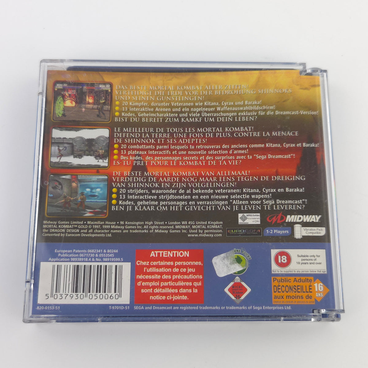Sega Dreamcast Spiel Mortal Kombat Gold OVP PAL USK18