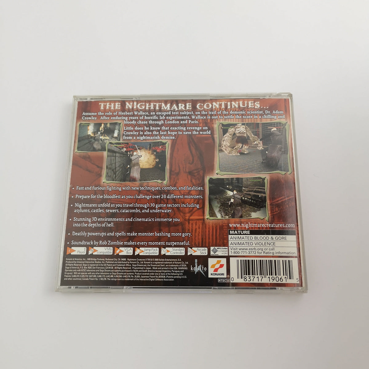 Sega Dreamcast Spiel – Nightmare Creatures II NTSC-U/C OVP