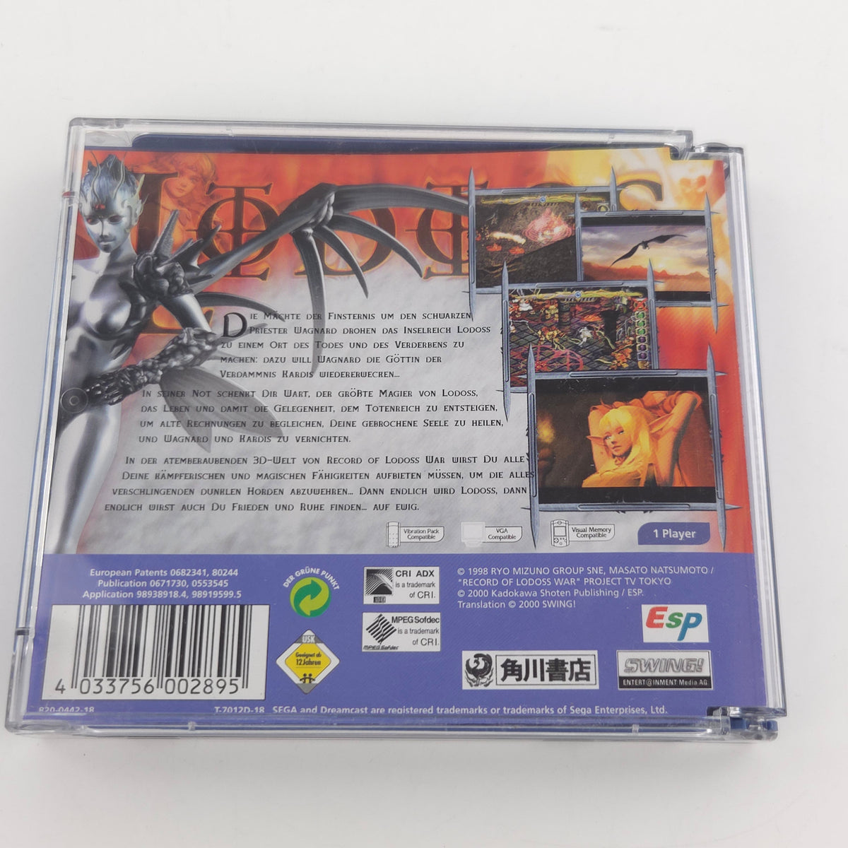 Sega Dreamcast Spiel Record of Lodoss War DC OVP PAL DE