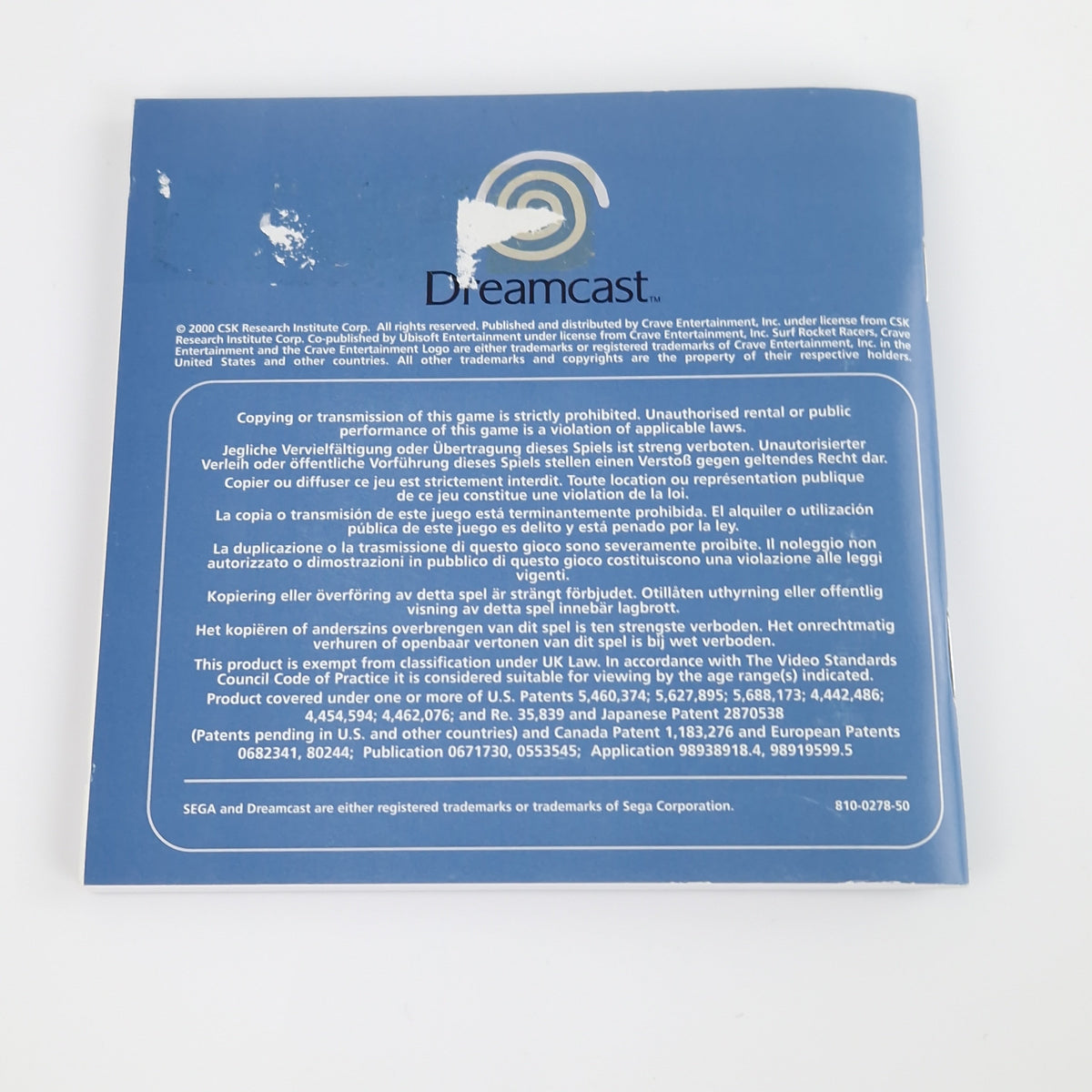Sega Dreamcast Spiel – Surf Rocket Racers PAL OVP CIB