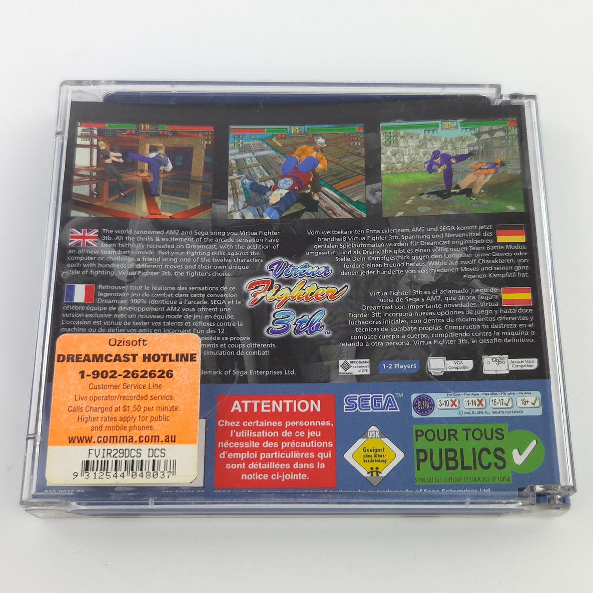 Sega Dreamcast Spiel – Virtua Fighter 3tb OVP PAL