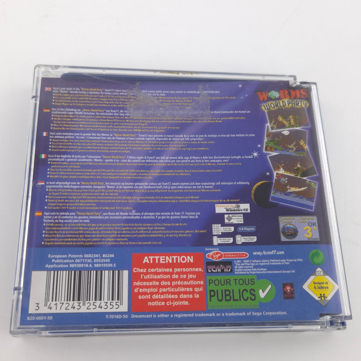 Sega Dreamcast Spiel Worms World Party OVP CIB PAL Team17