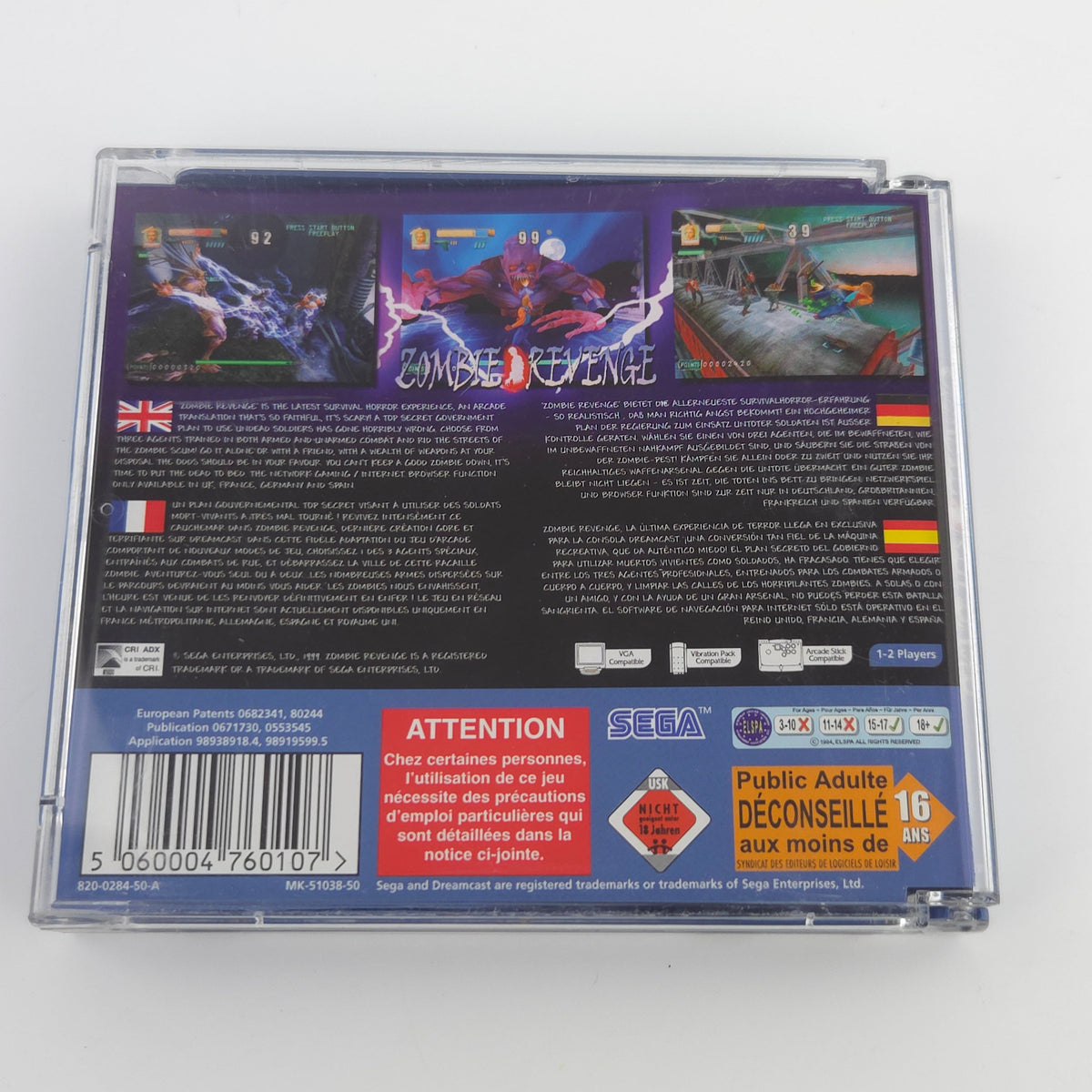 Sega Dreamcast Spiel Zombie Revenge DC OVP PAL USK18