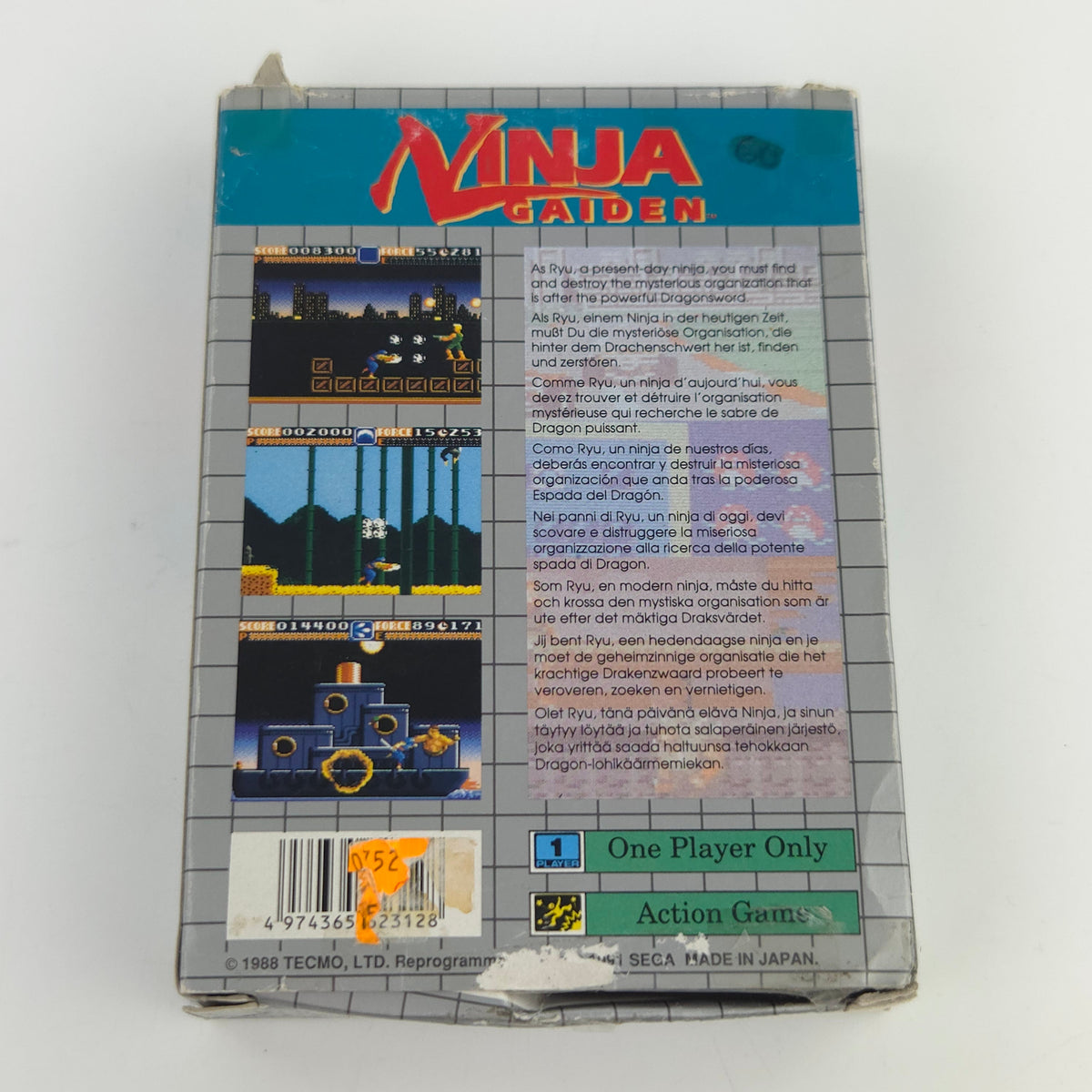 Sega Game Gear Spiel Ninja Gaiden Modul Anleitung OVP PAL