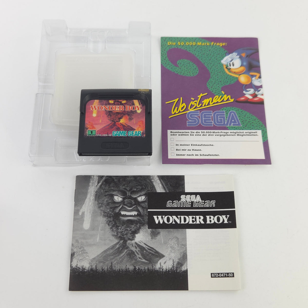 Sega Game Gear Spiel Wonder Boy Modul Anleitung OVP PAL