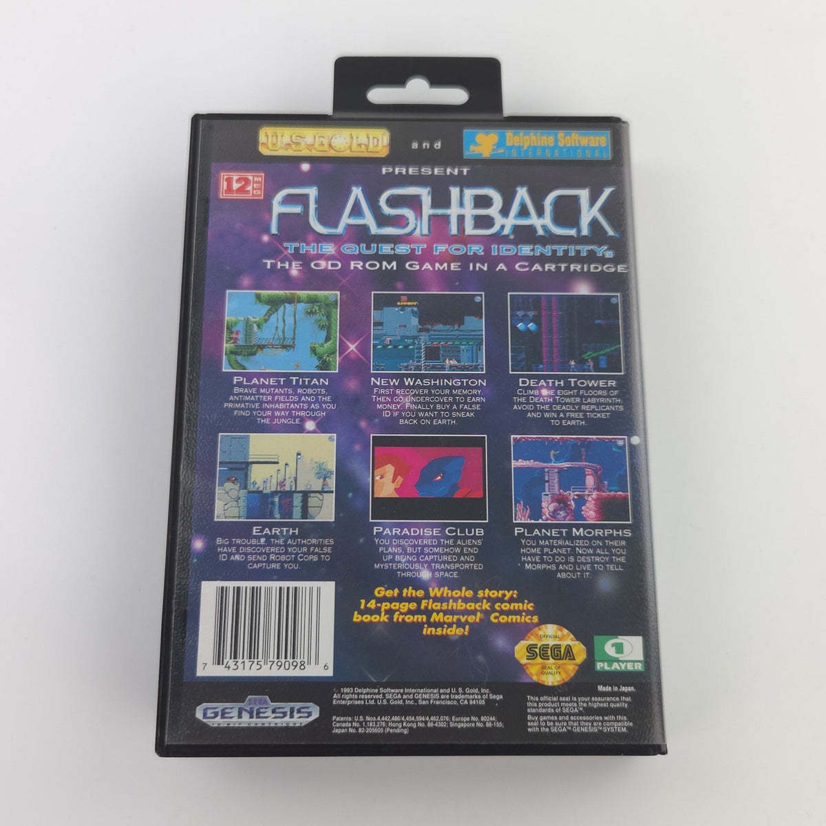 Sega Genesis Spiel Flashback Quest for Identity MD OVP