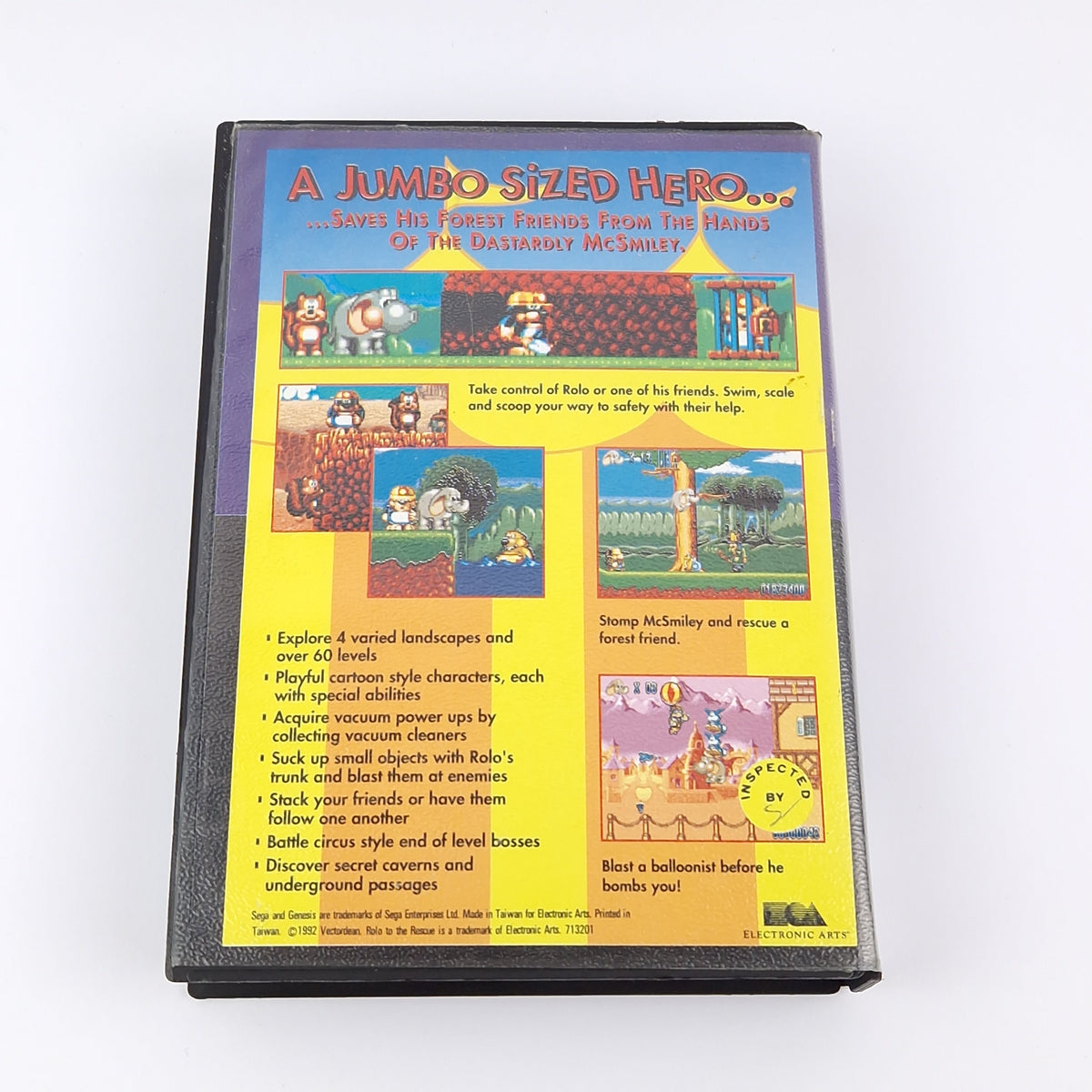 Sega Genesis Spiel – Rolo to the Rescue OVP Anleitung USA