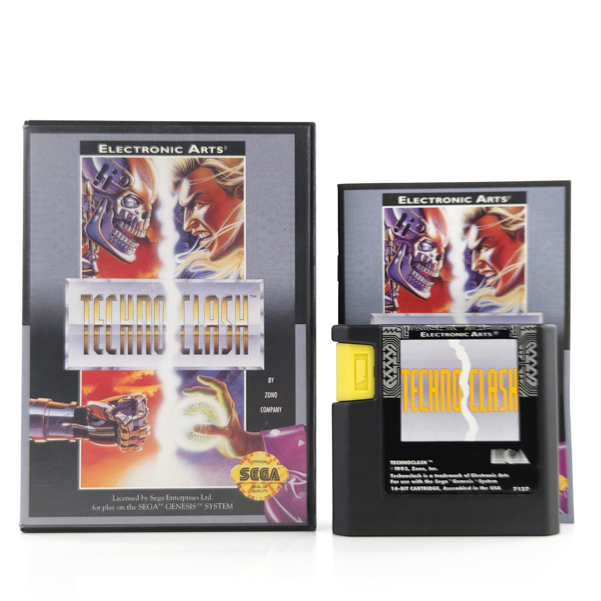 Sega Genesis Spiel Techno Clash MD OVP CIB NTSC USA